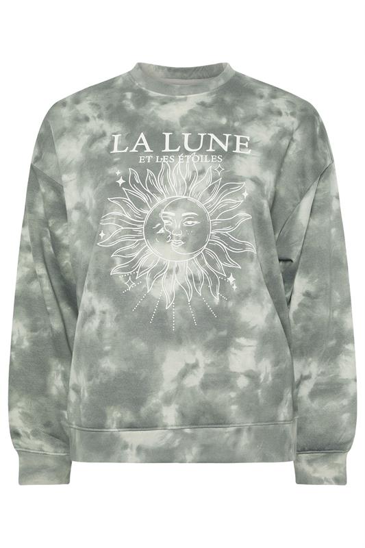 LIMITED COLLECTION Plus Size Grey 'La Lune' Tie Dye Sweatshirt | Yours Clothing 6