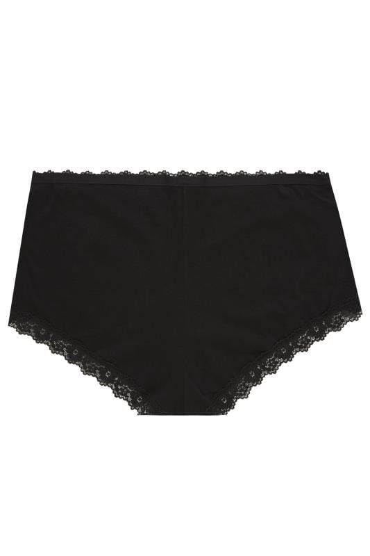 4 PACK Black Lace Trim High Waisted Shorts | Yours Clothing 4