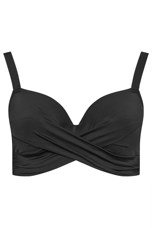 YOURS Plus Size Black Premium Underwired Bikini Top | Yours Clothing 7