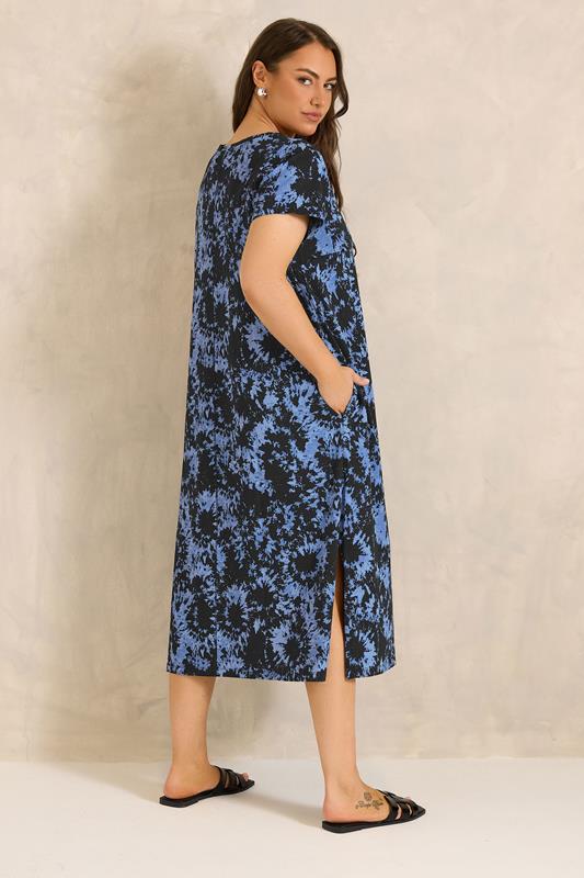 EVANS Plus Size Black Tie Dye Cotton Dress | Evans 2