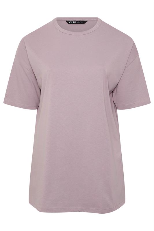 YOURS Plus Size Lilac Longline T-Shirt | Yours Clothing 5