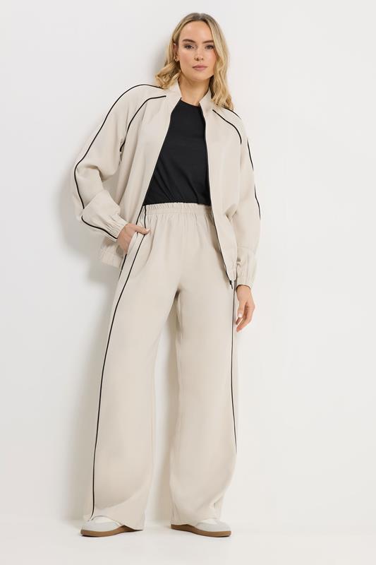 LTS Tall Women's Ivory White Piped Zip Through Jacket | Long Tall Sally 1