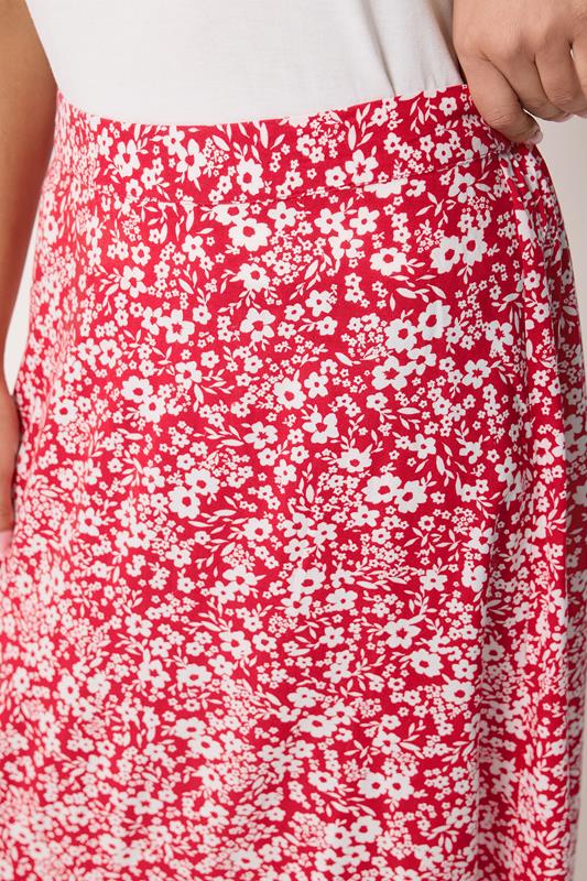 M&Co Petite Red Ditsy Floral Maxi Skirt | M&Co 4