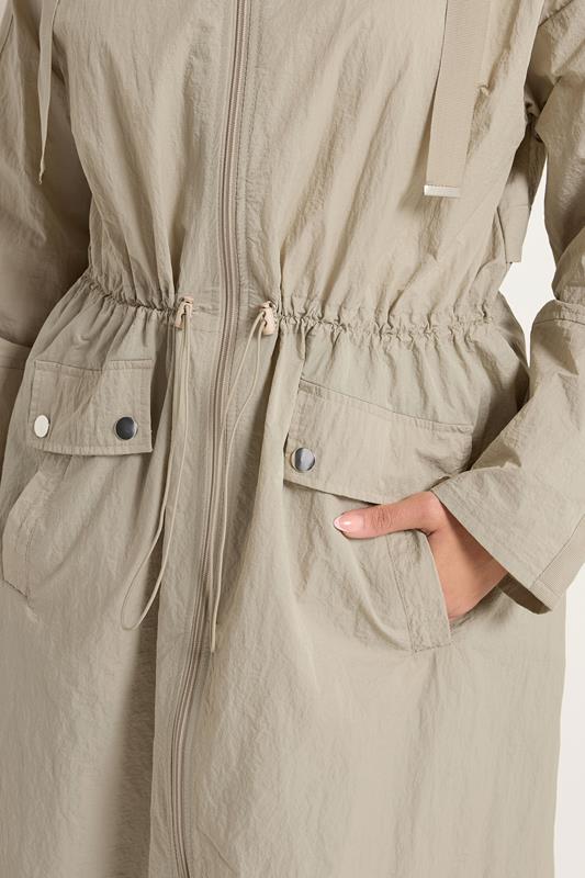 YOURS Plus Size Natural Brown Lightweight Longline Parka Jacket | Yours Clothing 5