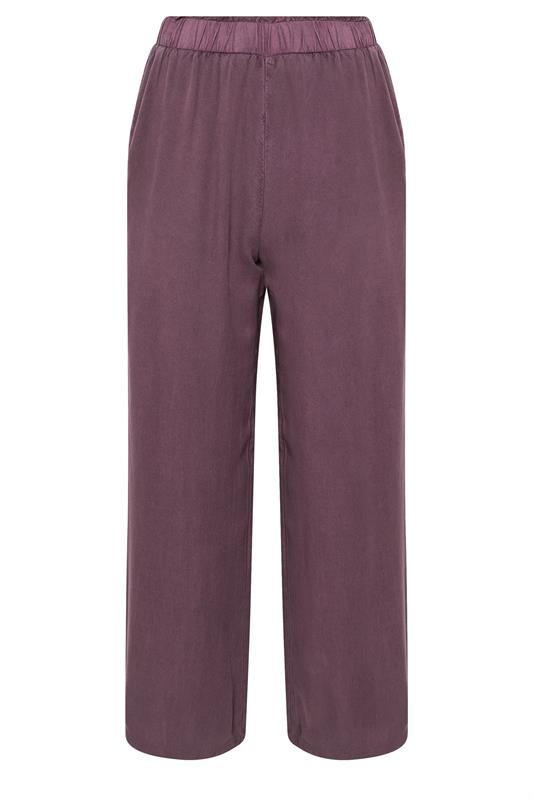 PixieGirl Petite Women's Purple Acid Wash Wide Leg Trousers | PixieGirl 5
