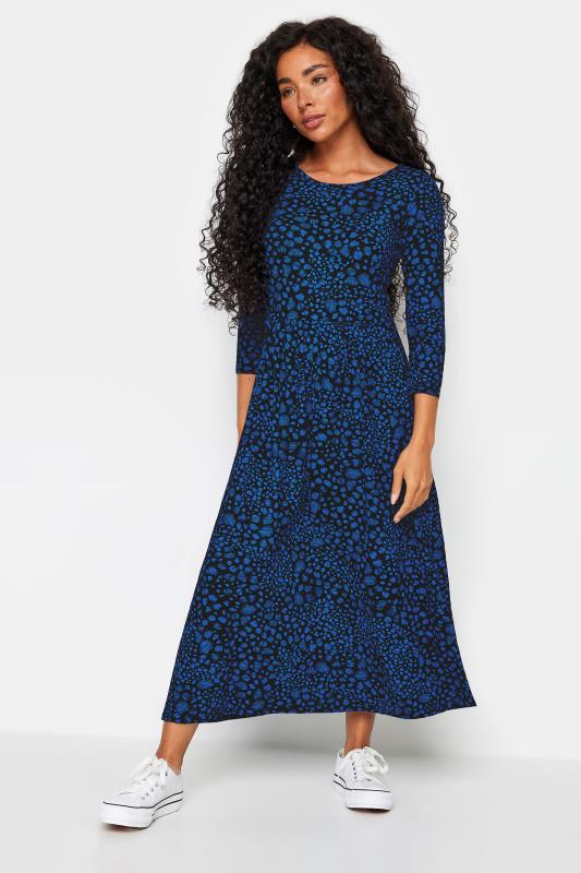 M&Co Petite Blue Spot Markings Midi Dress | M&Co 2