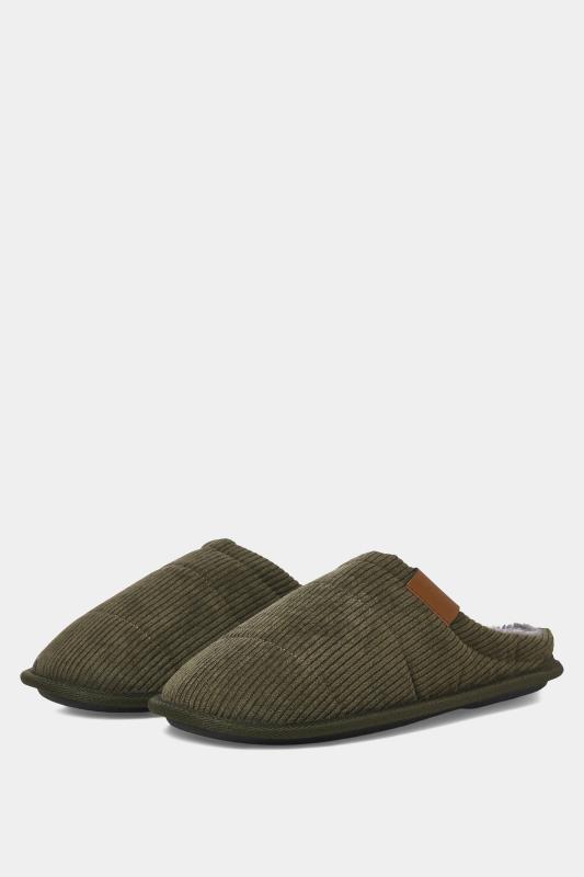 JACK & JONES Olive Green Mule Slippers | BadRhino 1