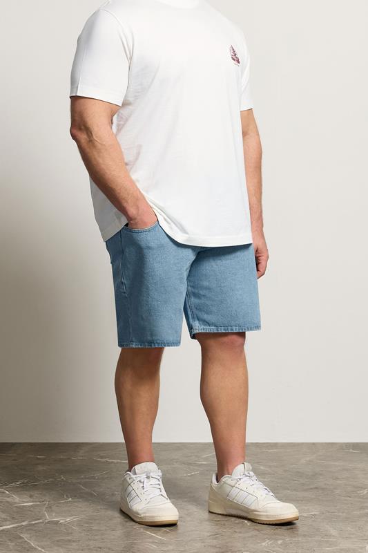 JACK & JONES Big & Tall Light Blue Denim Shorts | BadRhino 1