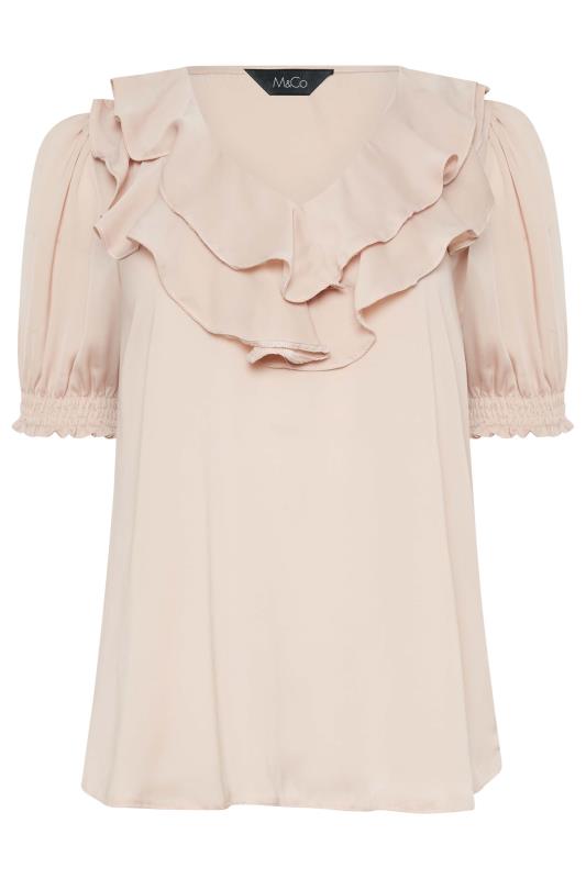 M&Co Blush Pink Frill Front Blouse | M&Co 6