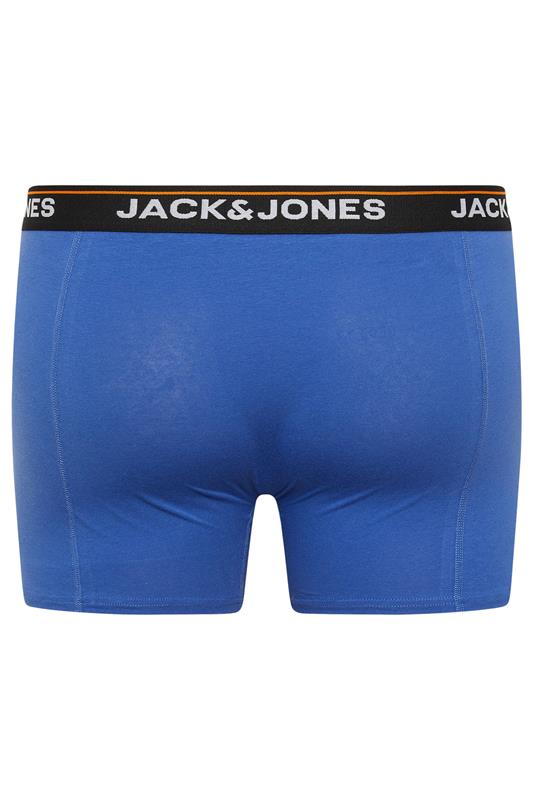 JACK & JONES Big & Tall 3 Pack Black/Blue/Orange Boxers | BadRhino 8