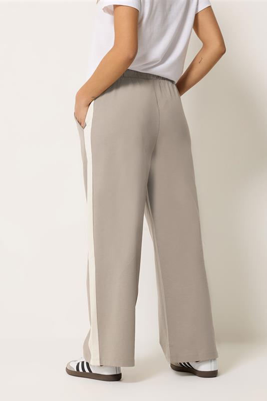 M&Co Petite Mocha Brown Ivory White Stripe Cotton Joggers | M&Co 2