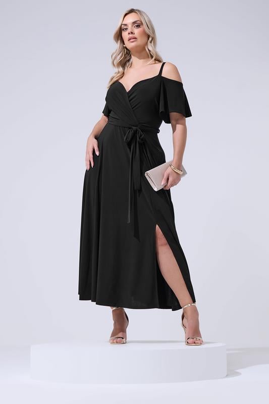 YOURS LONDON Curve Black Cold Shoulder Maxi Dress