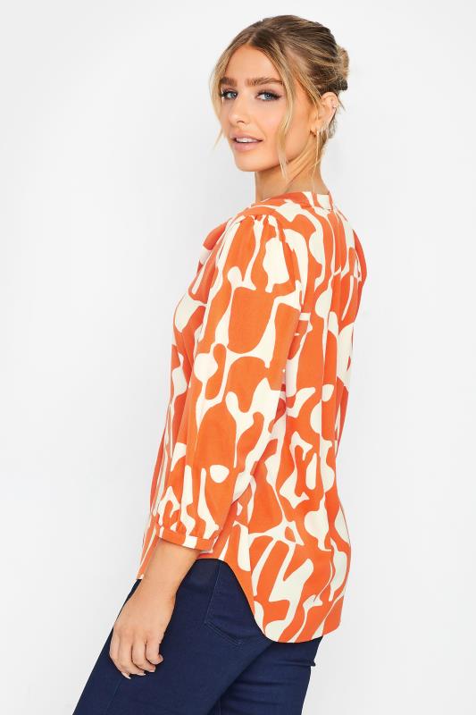 M&Co Orange Abstract Print 3/4 Sleeve Blouse | M&Co 3
