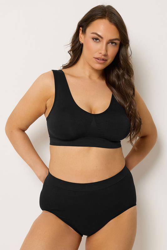 YOURSET Plus Size 2 PACK Black & White Seamless Light Control Full Briefs | Yours Clothing  4