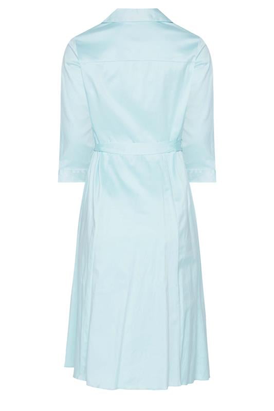 M&Co Blue Tie Waist Cotton Shirt Dress | M&Co 7