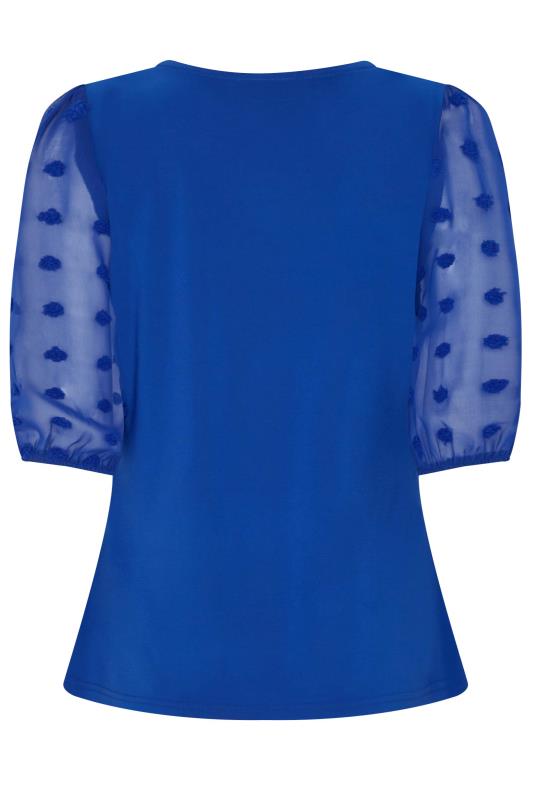 M&Co Blue Dobby Sleeve Blouse | M&Co 7