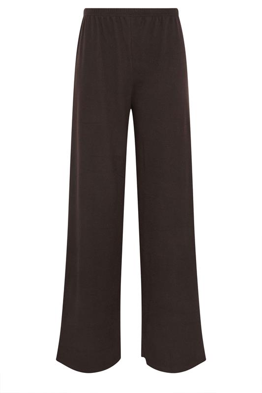 LTS Tall Women's Chocolate Brown Brushed Ribbed Wide Leg Trousers | Long Tall Sally 5