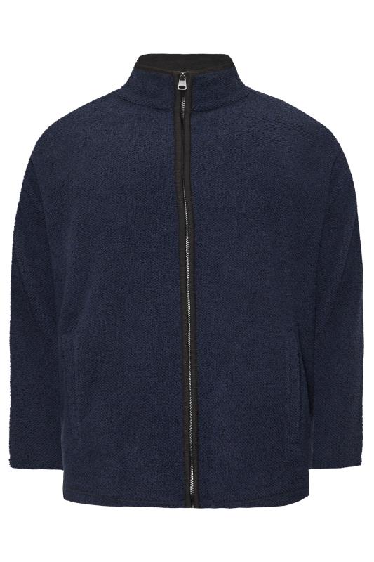 BadRhino Big & Tall Navy Blue Textured Zip Through Fleece | BadRhino 2