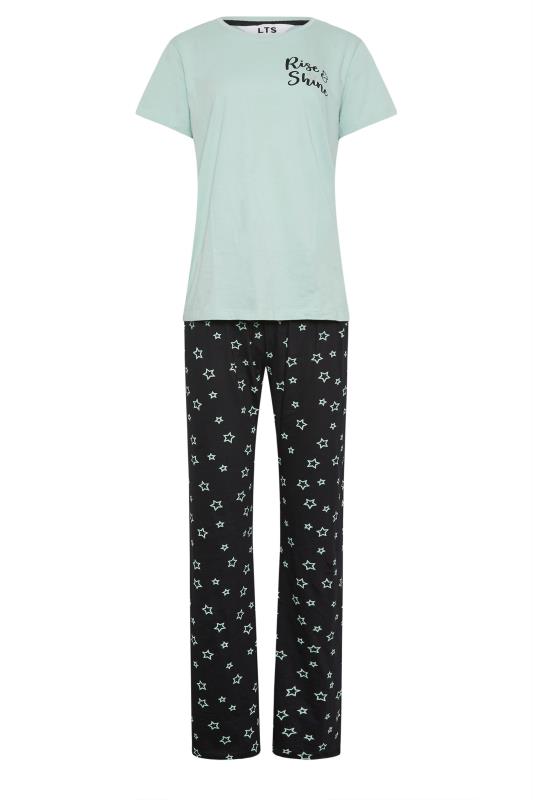 LTS Tall Womens Light Green 'Rise & Shine' Slogan Wide Leg Pyjama Set | Long Tall Sally 6