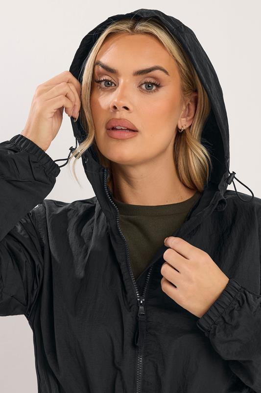 YOURS Plus Size Black Lightweight Longline Parka Jacket | Yours Clothing 5