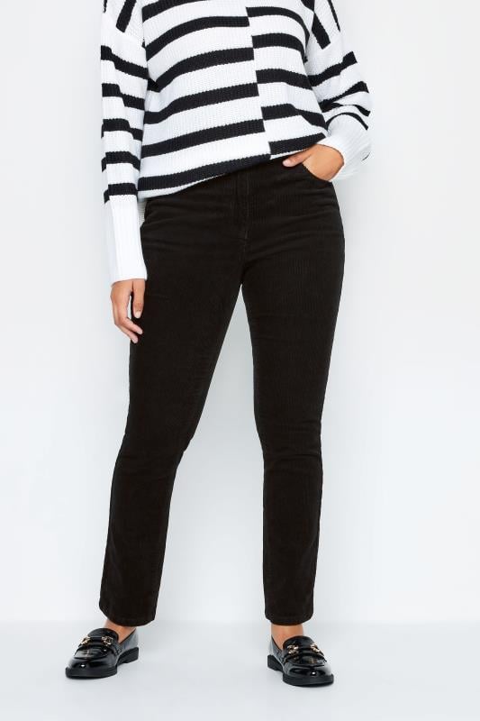 Women's  M&Co Black Straight Leg Cord Trousers