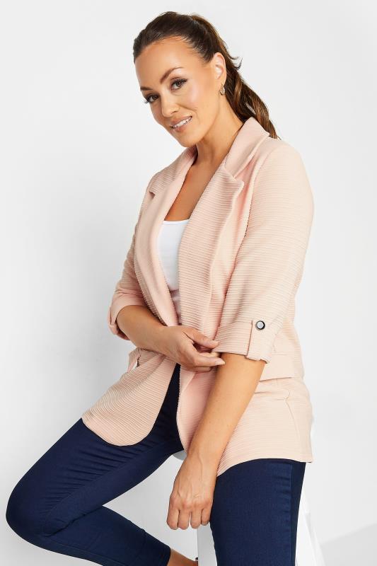 Women's  M&Co Pink Textured Blazer