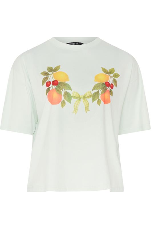 LIMITED COLLECTION Plus Size Mint Green Fruit T-Shirt | Yours Clothing 5