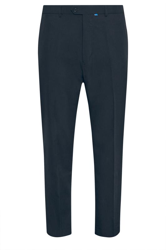 D555 Big & Tall Navy Blue Side Adjustable Waist Trousers | BadRhino 4