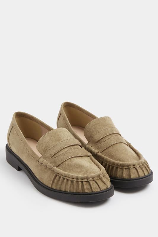 Natural Brown Ruched Loafer In Extra Wide EEE Fit