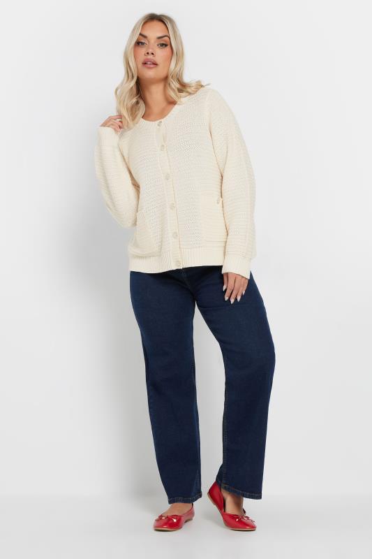 YOURS Plus Size White Button Through Pocket Cardigan | Yours Clothing 4