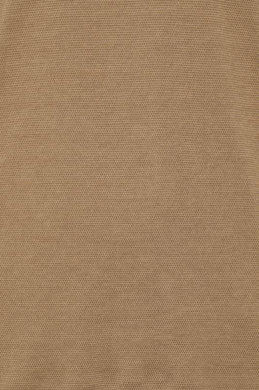 BadRhino Big & Tall Tan Brown Textured Tipped Polo Shirt | BadRhino 2
