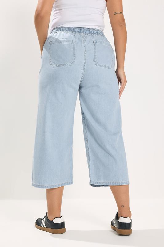 YOURS Plus Size Bleached Blue Cropped Jeans | Yours Clothing 2