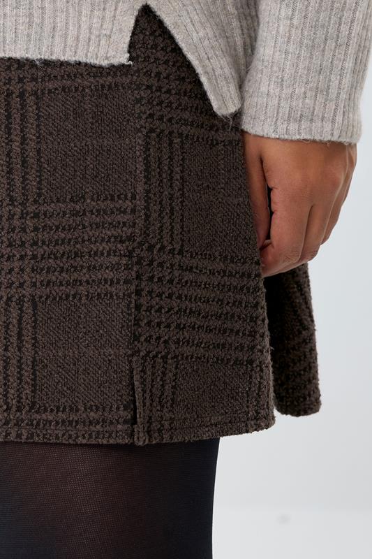 YOURS Plus Size Brown Check Mini Skirt | Yours Clothing 4