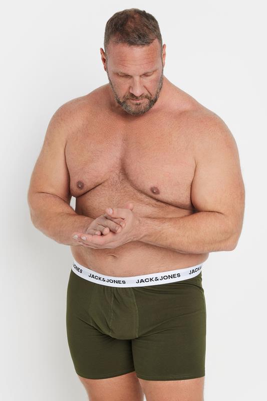 JACK & JONES Big & Tall 5 PACK Green & Black Boxers | BadRhino 2