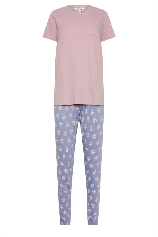 LTS Tall Womens Pink Floral Print Pyjama Set | Long Tall Sally 5