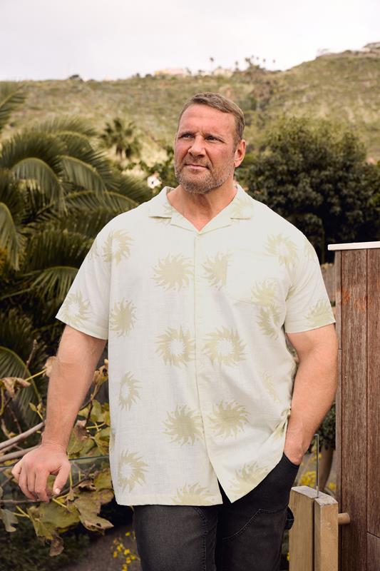 BadRhino Big & Tall Off-White Sun Print Shirt