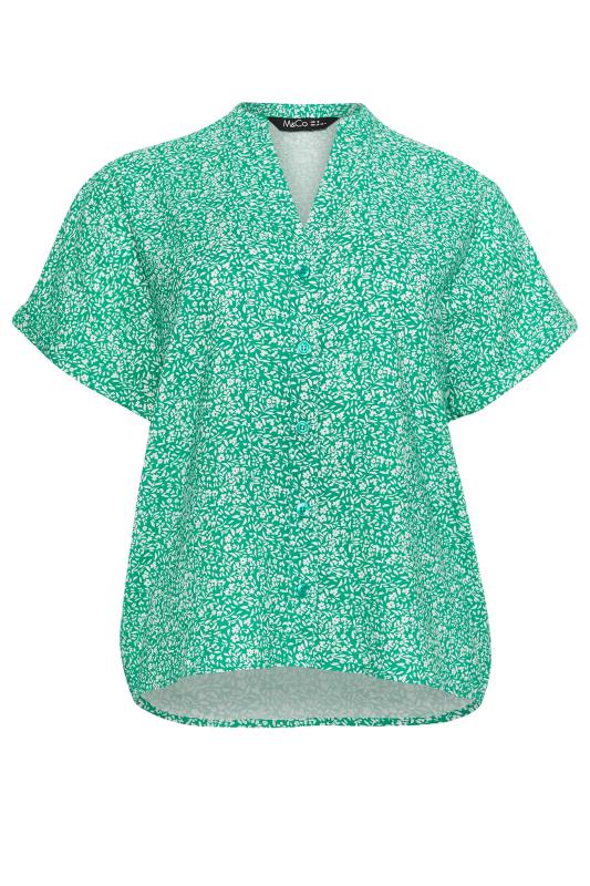 M&Co Petite Green Ditsy Floral Print Button Through Shirt | M&Co 4