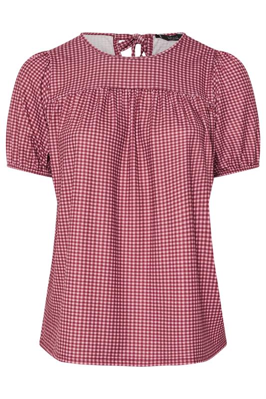 LIMITED COLLECTION Plus Size Red Gingham Tie Back Top | Yours Clothing 5