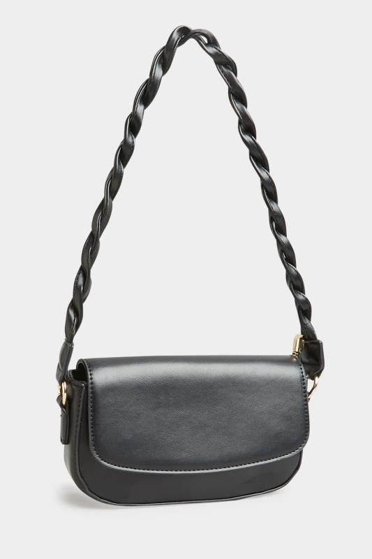 Black Twisted Strap Shoulder Bag | Yours Clothing 3