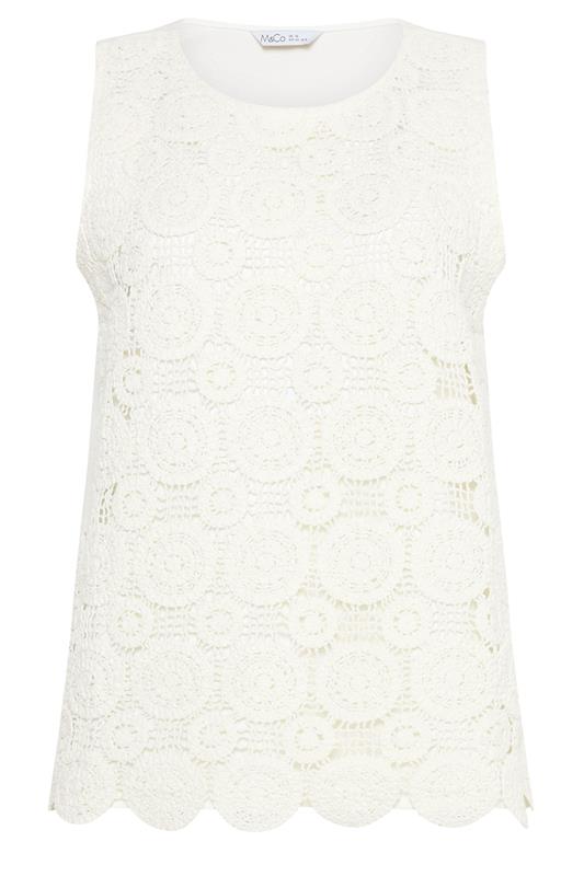 M&Co Ivory White Crochet Cotton Vest Top | M&Co 6