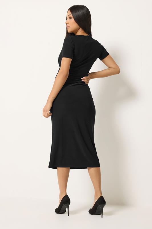 M&Co Petite Black Twist Front Maxi Dress | M&Co 2