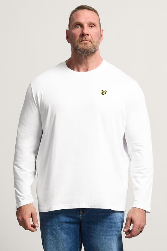  LYLE & SCOTT Big & Tall White Long Sleeve T-Shirt