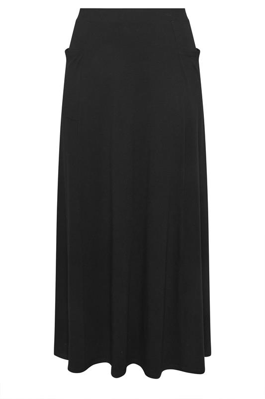 EVANS Plus Size Black Stretch Jersey Midaxi Skirt | Evans 5