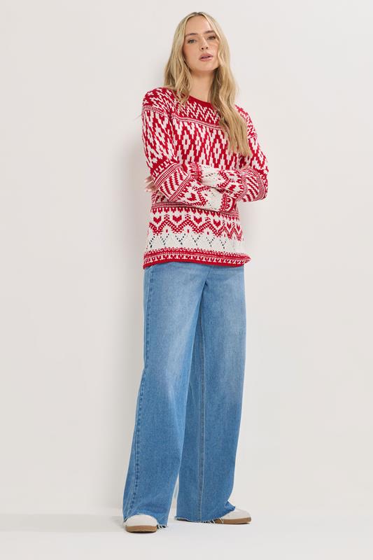 LTS Tall Red & White Fairisle Jumper | Long Tall Sally 1