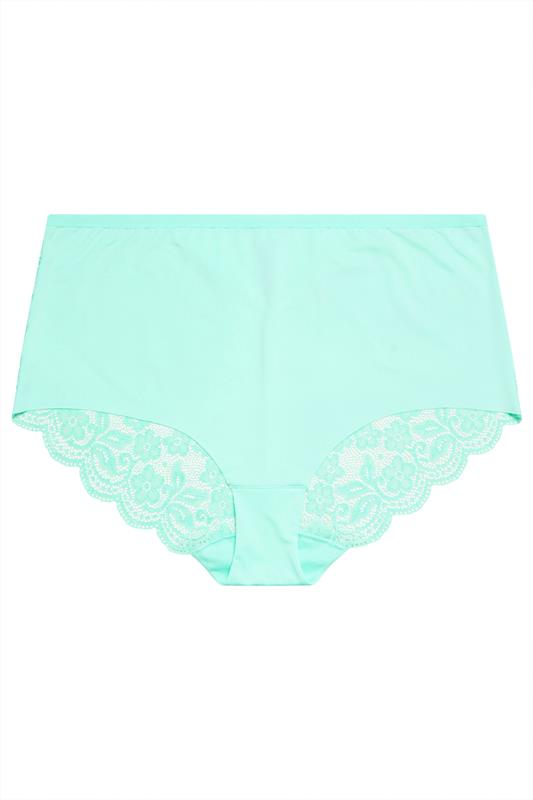 YOURSET 3 PACK Curve Plus Size Blue & White Lace Back High Waisted Knickers | Yours Clothing 7