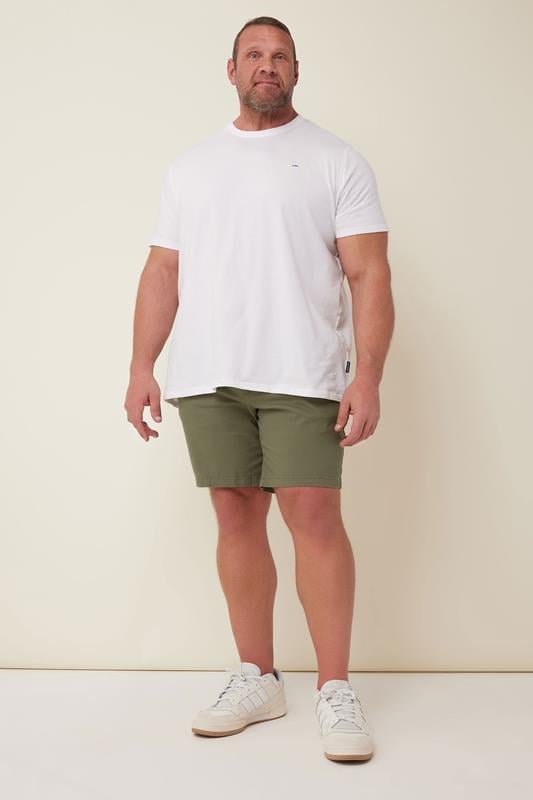 BadRhino Big & Tall 2 PACK Black & Khaki Green Stretch Chino Shorts | BadRhino 4