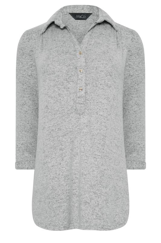M&Co Grey Soft Touch Half Placket Jersey Shirt | M&Co 6