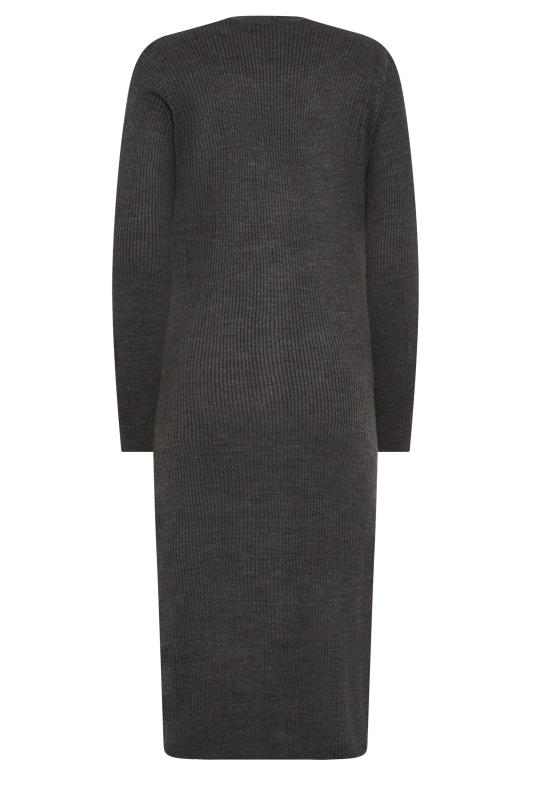 LTS Tall Women's Charcoal Grey Longline Button Cardigan | Long Tall Sally 8