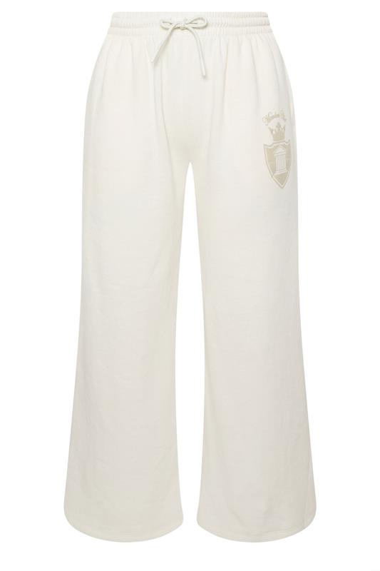 LIMITED COLLECTION Plus Size Cream 'New York' Wide Leg Joggers | Yours Clothing 5