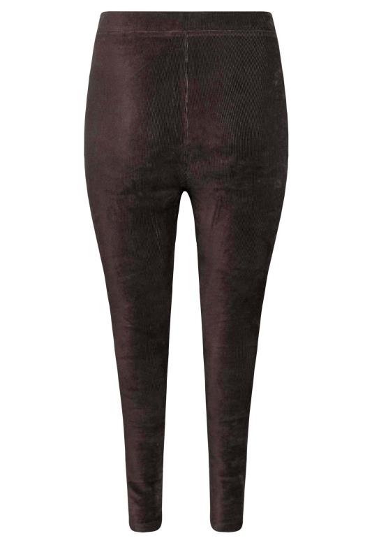 Plus Size Chocolate Brown Cord Leggings | Yours Clothing 7